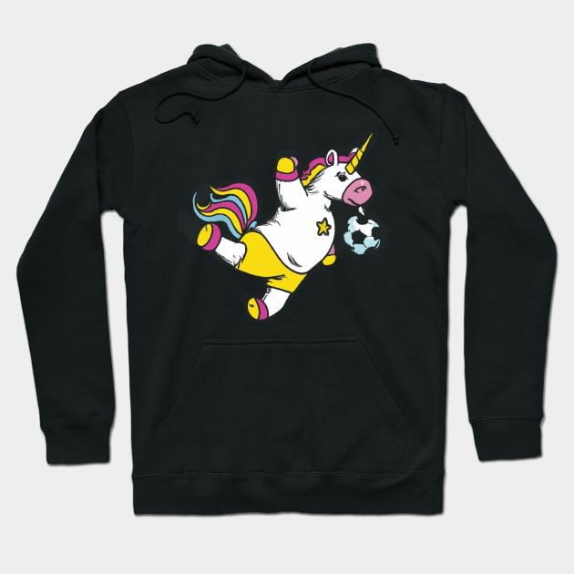 Unicorn Soccer Comic Style Hoodie by Imutobi